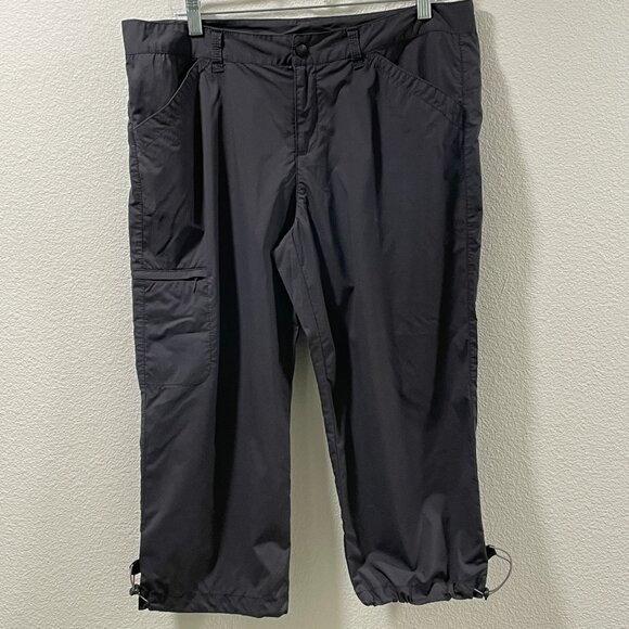 EDDIE BAUER Style 0502 Cargo Outdoor Capri Cinch Hem, Gray - 12 - Picture 1 of 9
